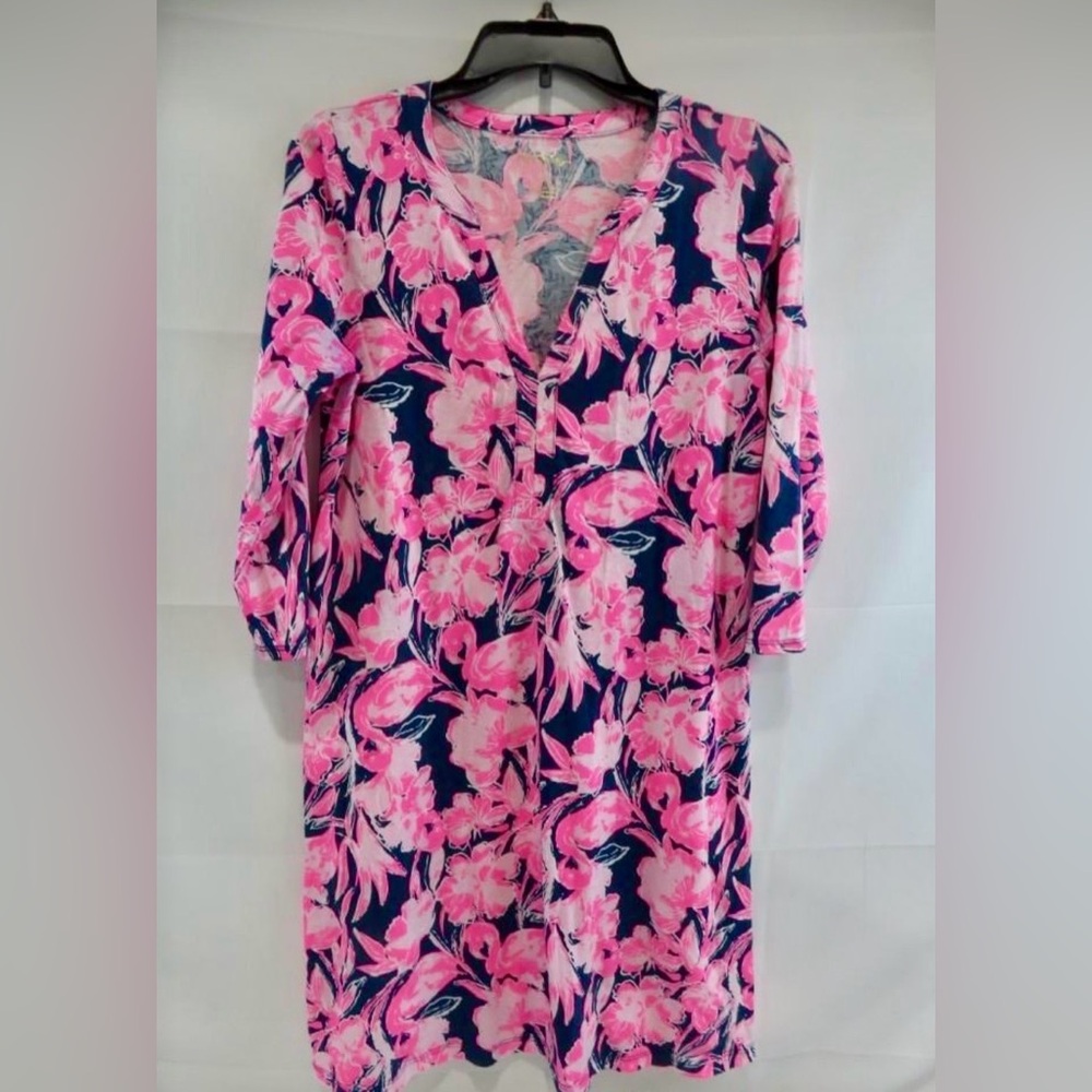 Lilly Pulitzer Daphne T-Shirt Dress, Inky Flamingo Pink